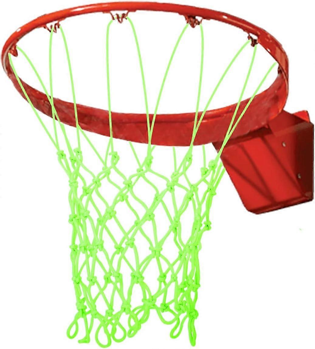 Glow in The Dark Basketball Net Outdoor,Heavy Duty Basketball Net Replacement - All Weather Anti Whip.Standard Size Night Basketball Sports Gift for