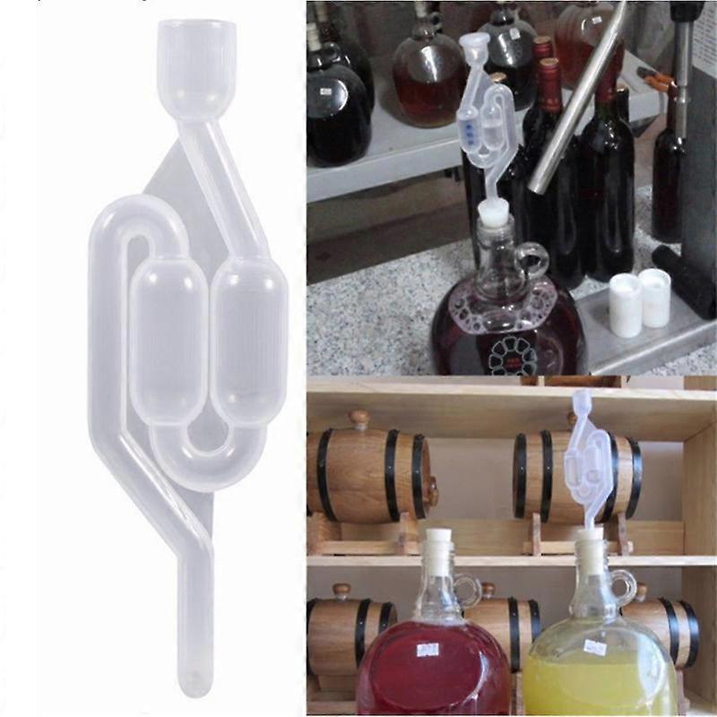 S Shape Twin Bubble Airlock, One Way Exhaust Valve Bubble Airlock Homebrew Fermentation for Wine Beer Making