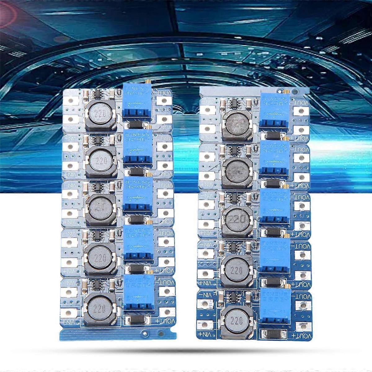 10Pcs DC-DC Boost Module 2A Boost Board Input 3V/5V to Boost 5V/9V/12V/24V Adjustable Multi-Functio