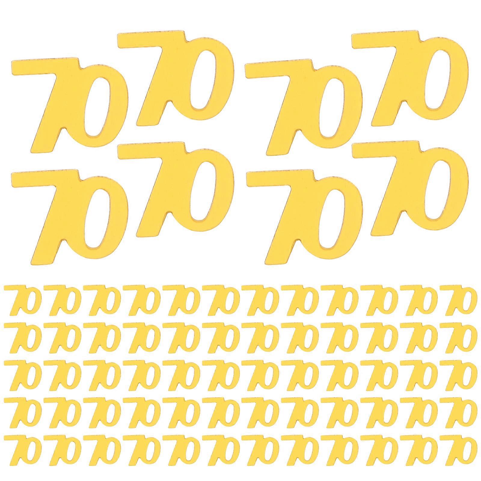 1200pcs番号70スパンコール紙吹雪パーティー用品誕生日記念日テーブル紙吹雪デコレーション(ゴールデン)