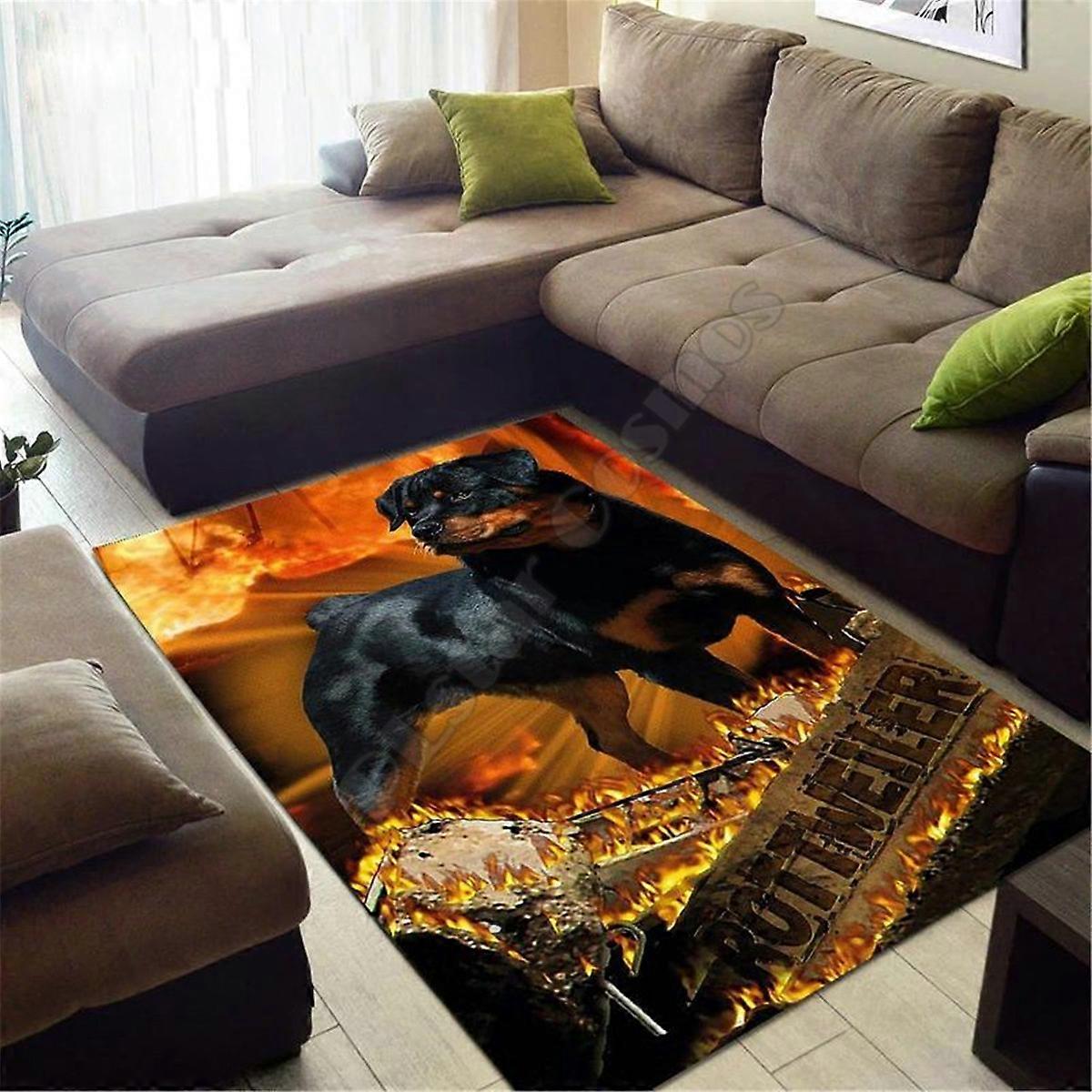 Rottweiler Covor 3D peste tot imprimat Covor Covor Camera de zi Flanel Dormitor Non-Derapant Podea Covor 03