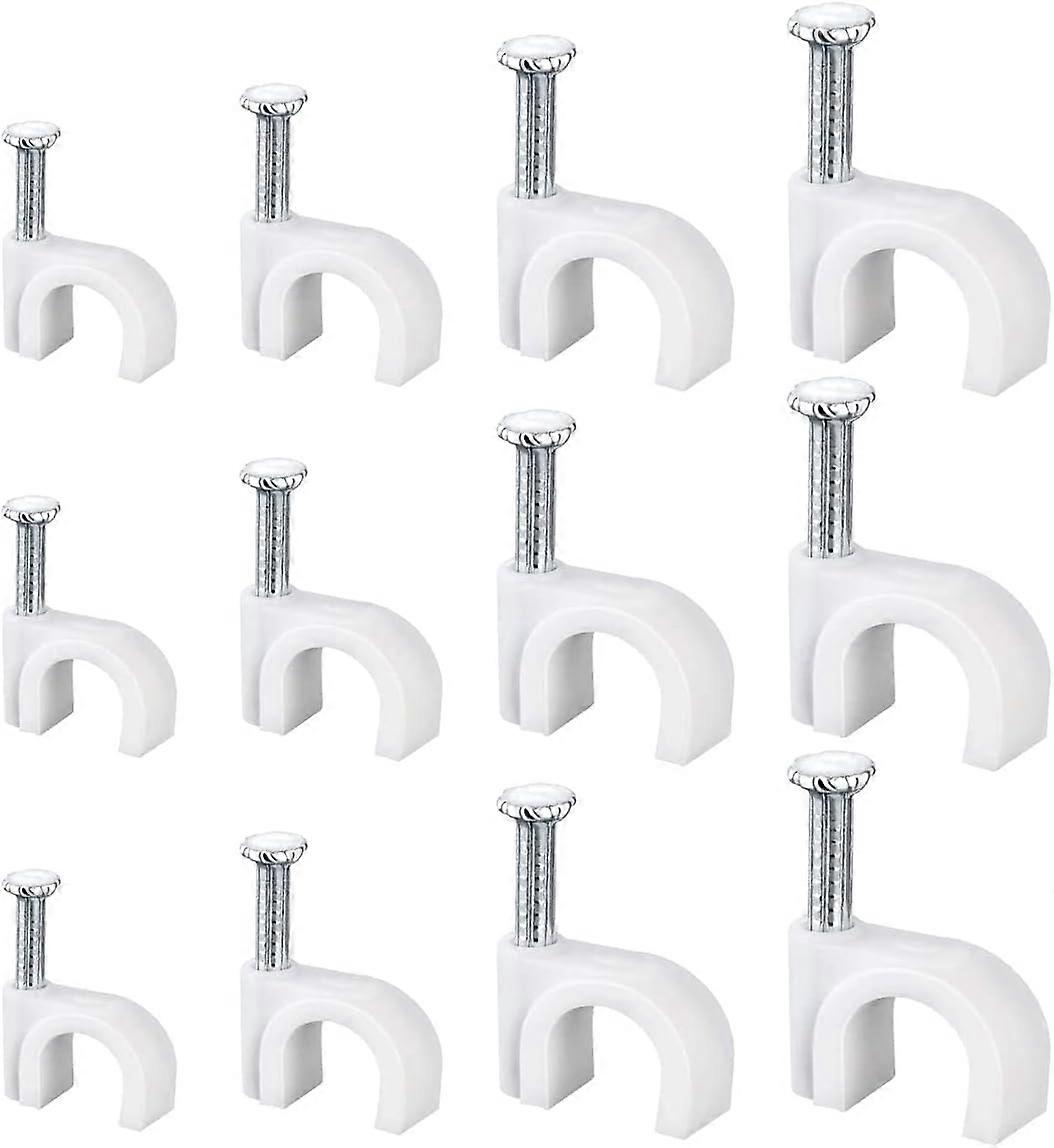 400 Pack Cable Clips 10mm, 8mm, 7mm, 6mm, White