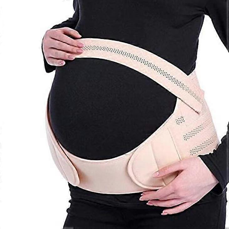 Ceinture de soutien de ceinture de grossesse réglable bande abdominale réduire les maux de dos pour les femmes enceintesM Couleur abricot