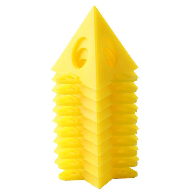 10Pack perforerade träslöjdsfärgställ, pyramidstativ, triangulär plastfotstativgul