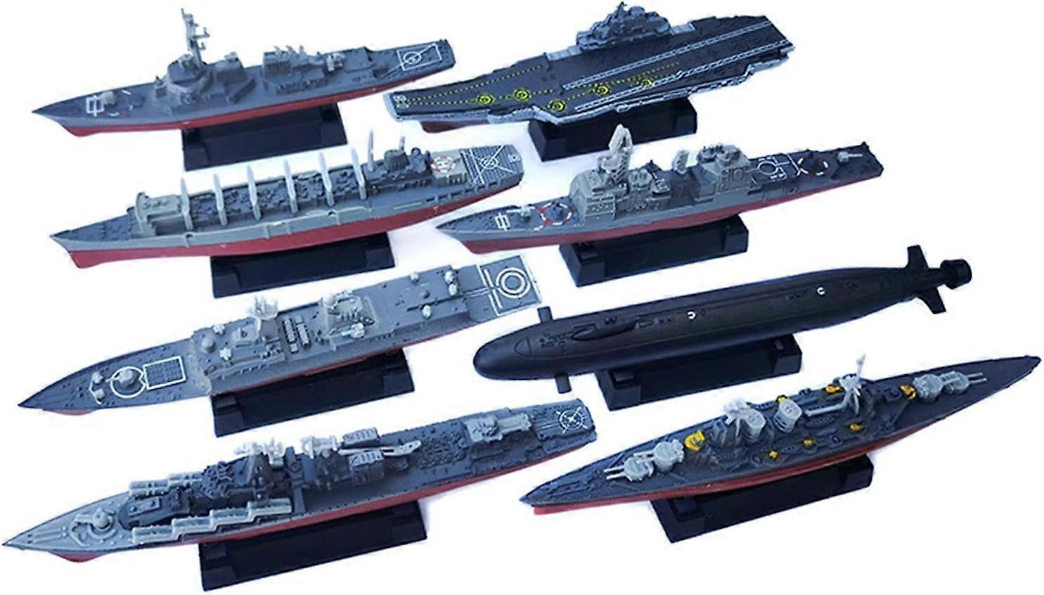8PCS 4D Aircraft Carrier Toy Models, Simulation for Desktop Decoration
