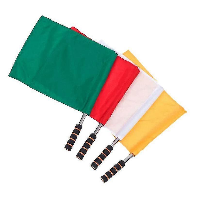 4pcs Sports Referee Flag Track And Field Sports Training Flag Linesman Signal Flags Solid Flag With
