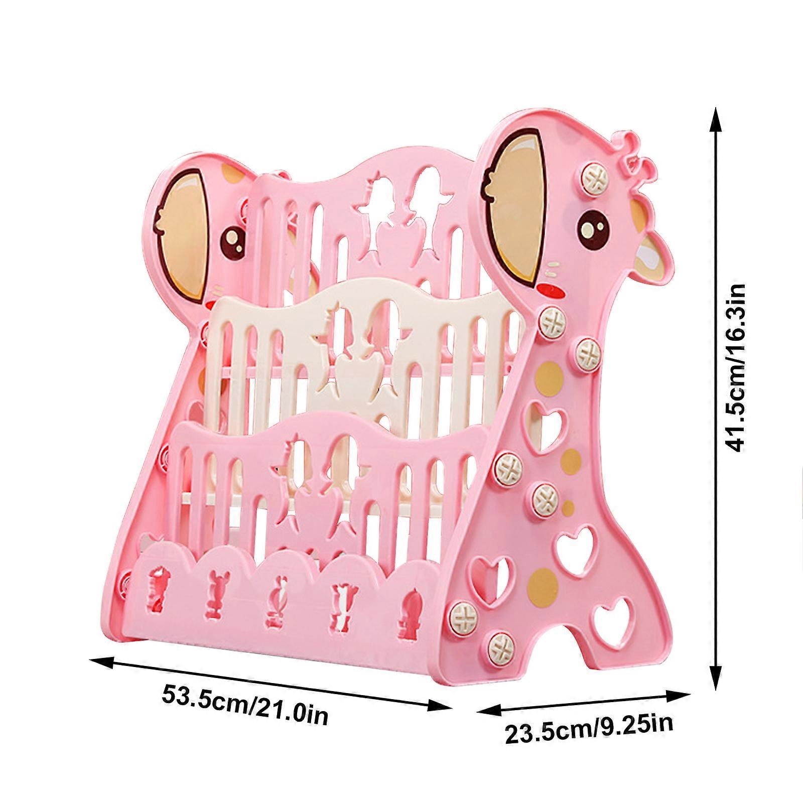 3/4 layers children's bookshelf bookshelf with toy storage shelf Giraffe for Kids Gift,100% New
