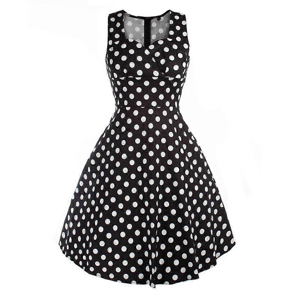 Solid Color Polka Dot Slim Big Peplum Rochie