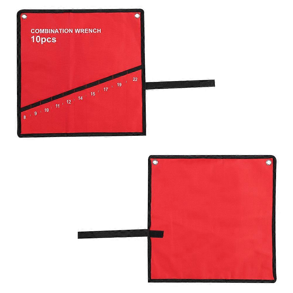 Multi Pocket Roll Up Tools Storage Bag Spanner Plier Wrench Holder Canvas Organizer(10 Pockets)_