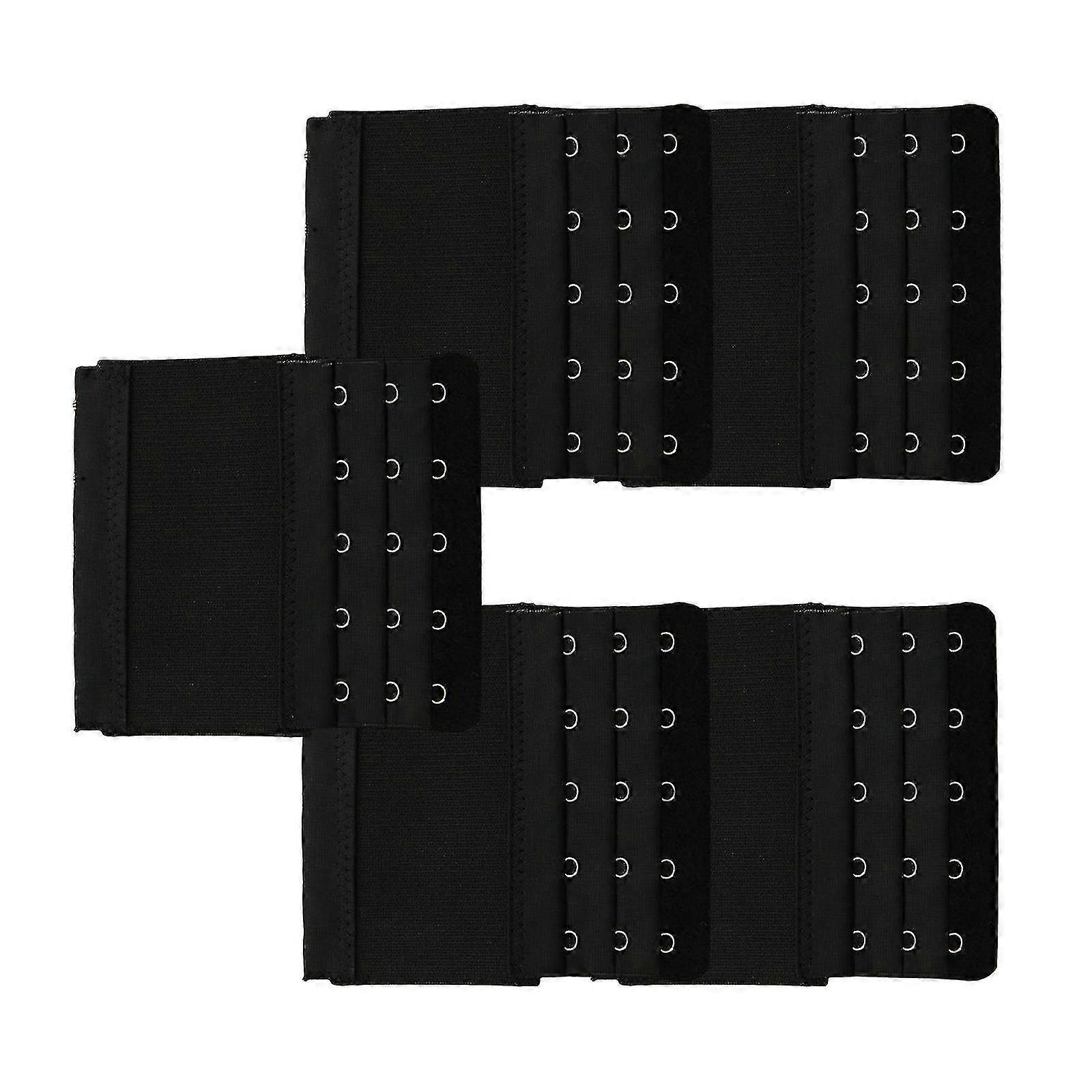 5x حمالة الصدر موسع حزام مريح 5 السنانير موسع حمالة الصدر الفرقة للنساء سيدة حجم الحرة أسود-YGWL