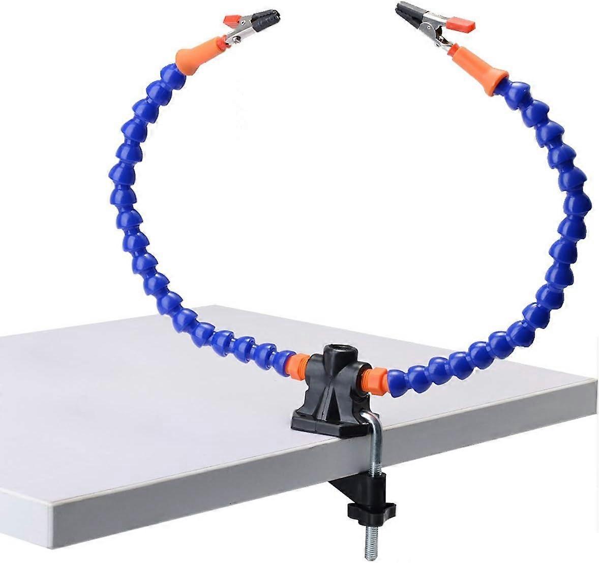 Third Hand Soldering Station Tool, Dual Flexible Arms with Swivel Clips + Non-Slip Aluminum Base