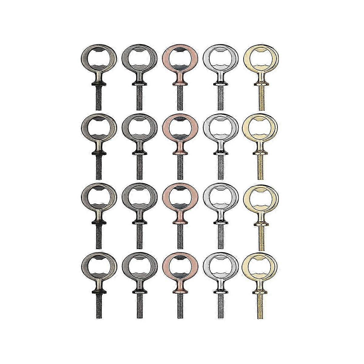 20pcs Metal Beer Opener, Flat Opener Inserts Kit, Threaded Beer Opener For Diy Projects