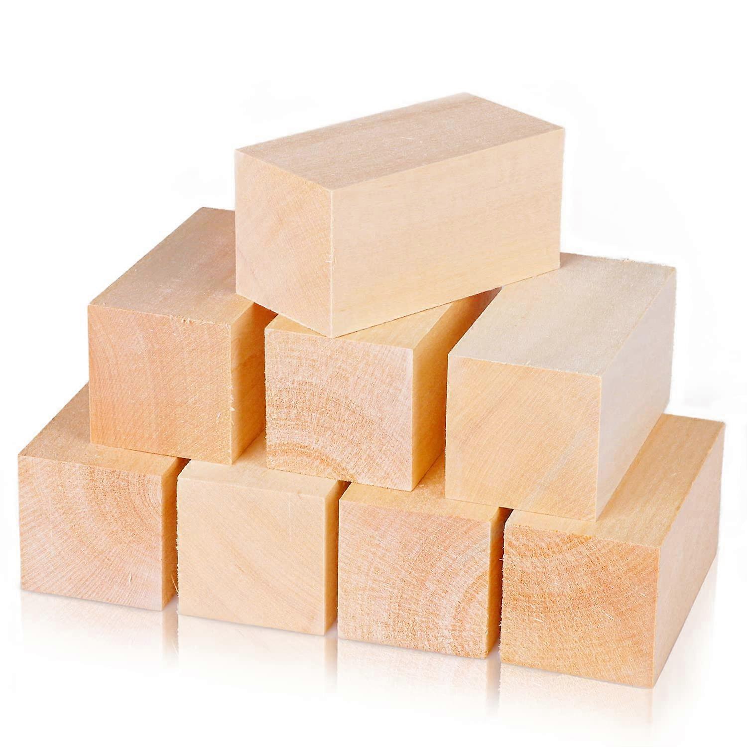 Basswood Carving Blocks 4 x 2 x 2 Inch, Whittling Wood Carving Blocks Kit for Kids Adults Beginners