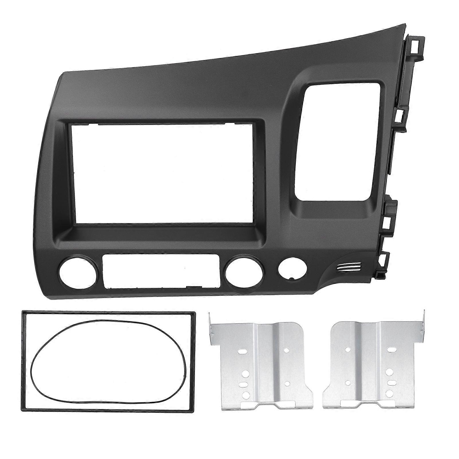 2Din Stereo Radio Fascia DVD Audio Navigation Panel Frame Gray for Honda Civic 2006?2011 RHD