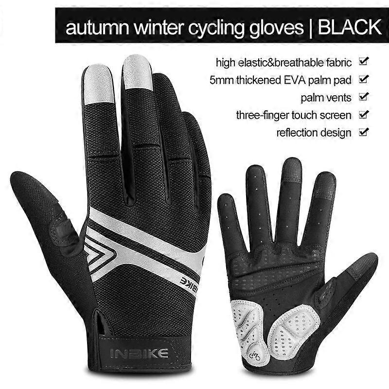 כפפות INBIKE אצבע מלאה כפפות MTB מסך מגע כפפות אופניים נגד החלקה לגברים נשים ספורט אופנוע MTB IM19806