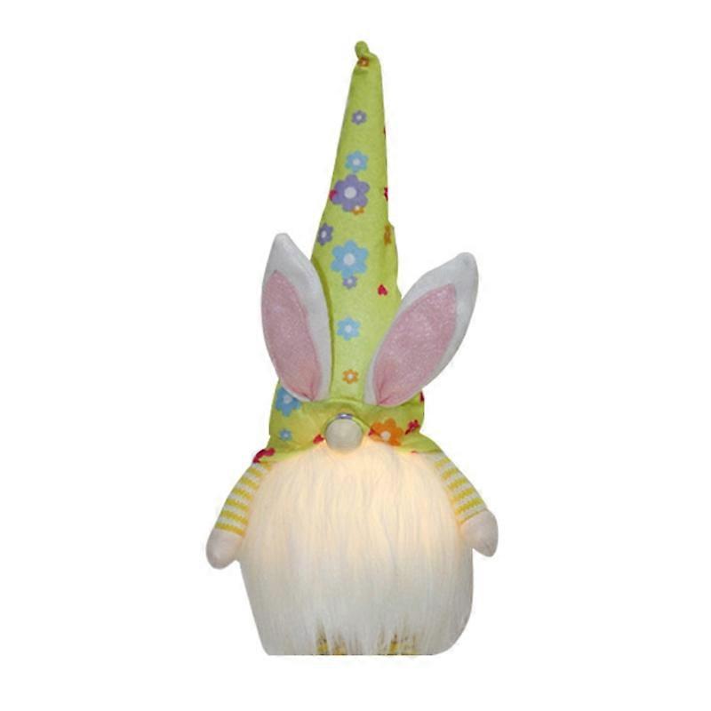 Easter Bunny Gnome with LED Light Handmade Swedish Tomte Rabbit Plush Toys for D