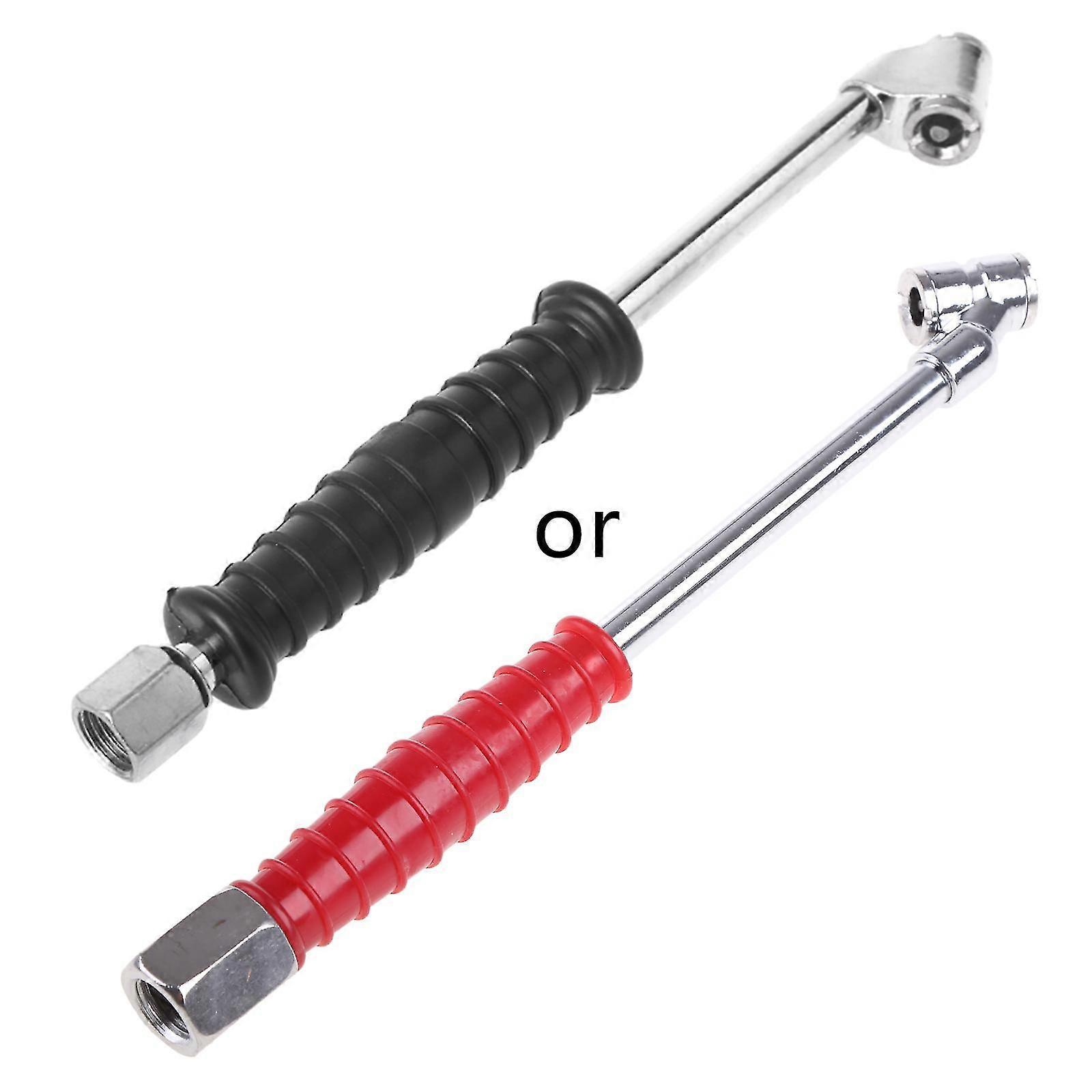 2-in-1 Air Inflator Hose Nozzle Dual For Head Chuck Gauge Car Tire Pressure Gun
