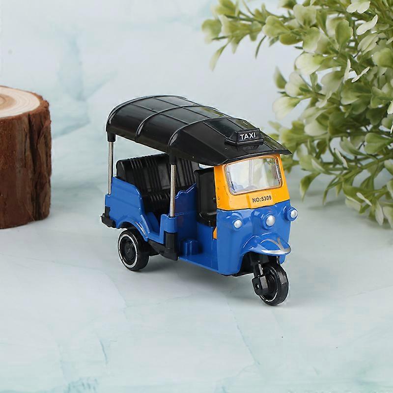 合金三輪車レトロシミュレーションモデル三輪オートバイ玩具ダイキャストカーモデルオートリクシャーカーモデル子供のためのフィギュア玩具