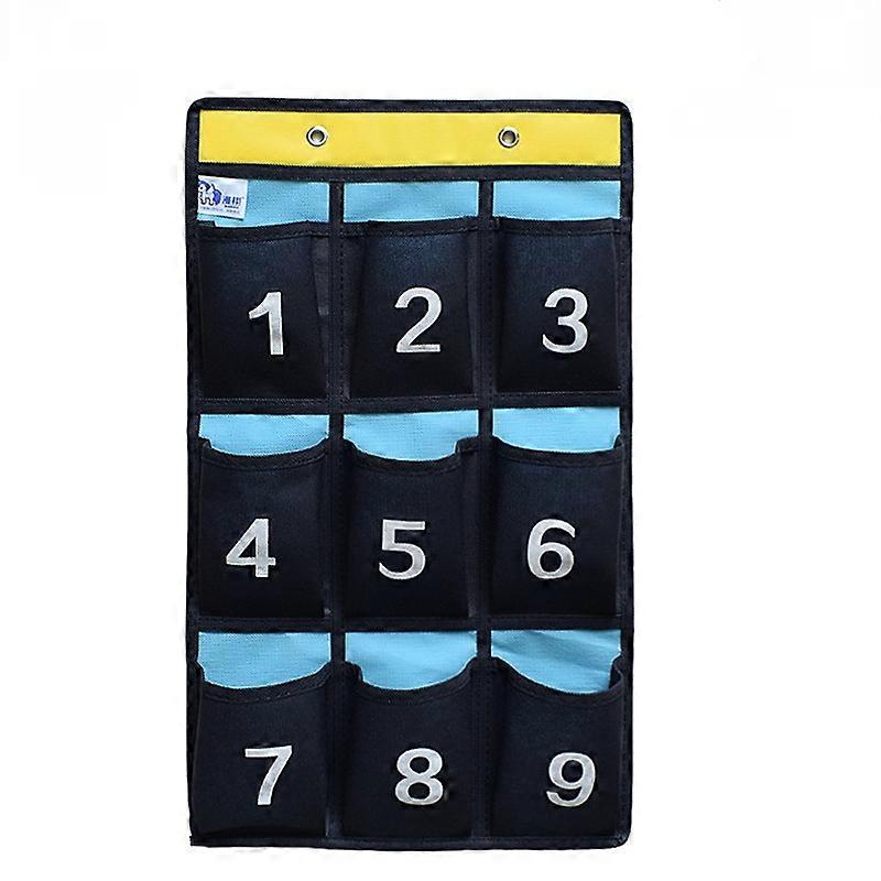 Numbered Organizer Classroom Pocket Chart Holders Blue (9/20/30/36 Pockets)