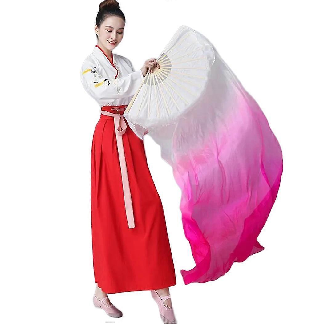 Dansevifte i imitert silke, vifte i gradientfarge, lang vifte i sateng, magedans, tilbehør til indisk danseopptreden