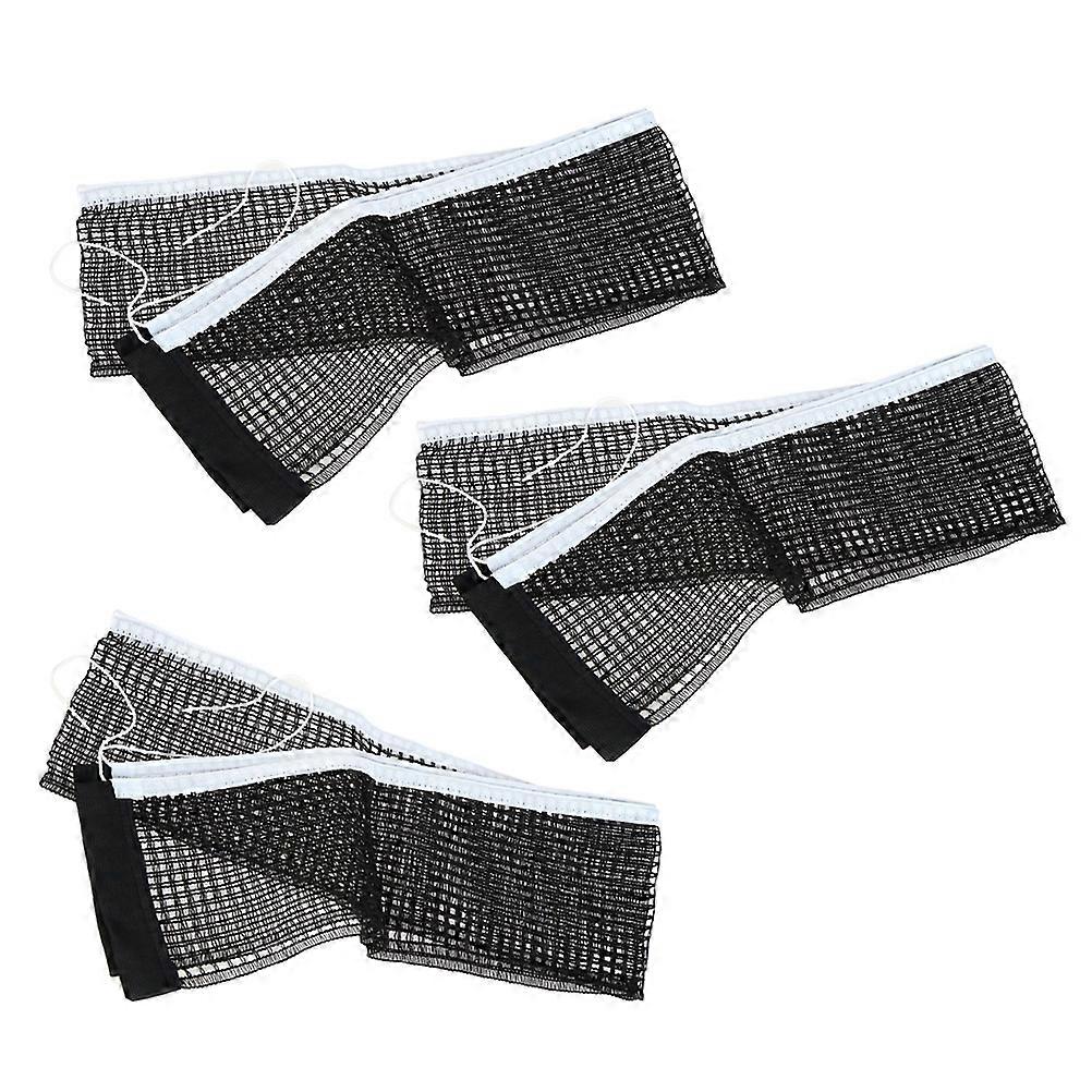 3PCS Portable Outdoor Table Tennis Replacement Net Nylon Regulation Pong Net without Post (Black)