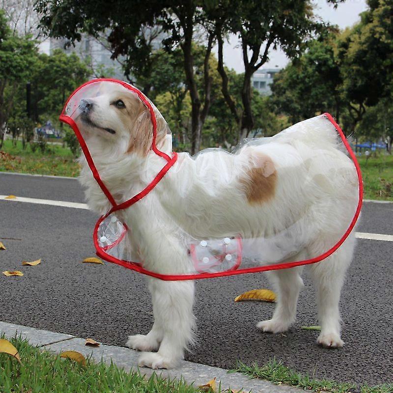 Pet Dog Raincoat Puppy Transparent Rainwear Pet Hooded Waterproof Jacket Clothes Soft PVC Raincoat Suitable For Small Dogs Rain Suits