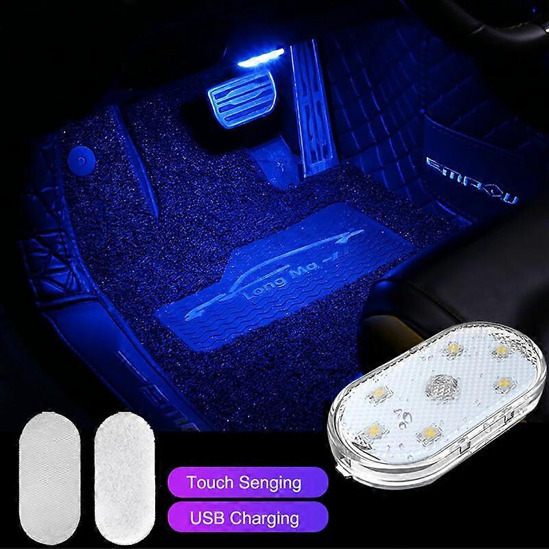 Portable LED Interior Car Touch Light Mini Size Rechargeable Car Inspection Lights Auto Reading Lamp Nylon Sticker Dome Light