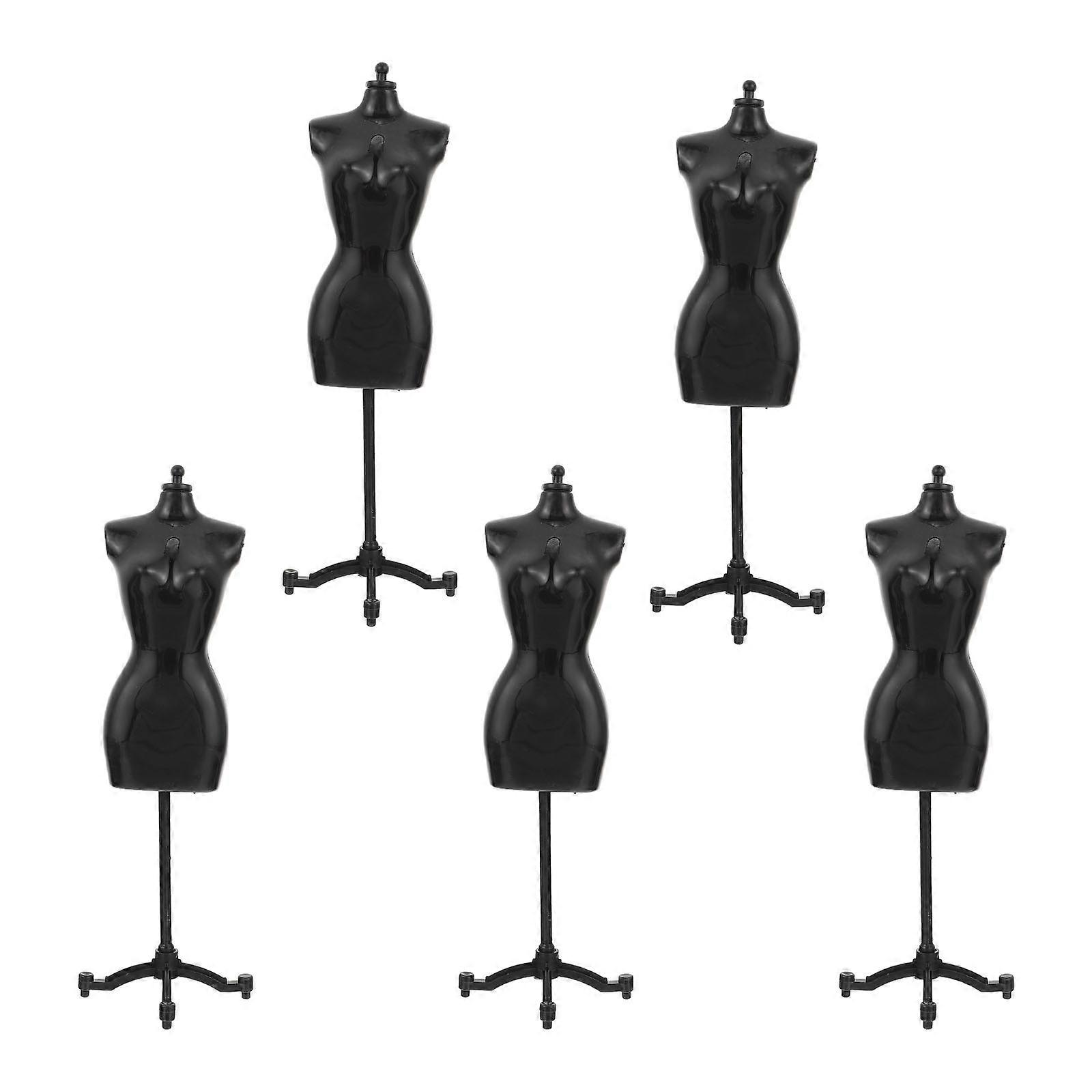 5pcs Puppe Kleiderständer Miniatur Mannequin Modell Stand Kleid Display Stand