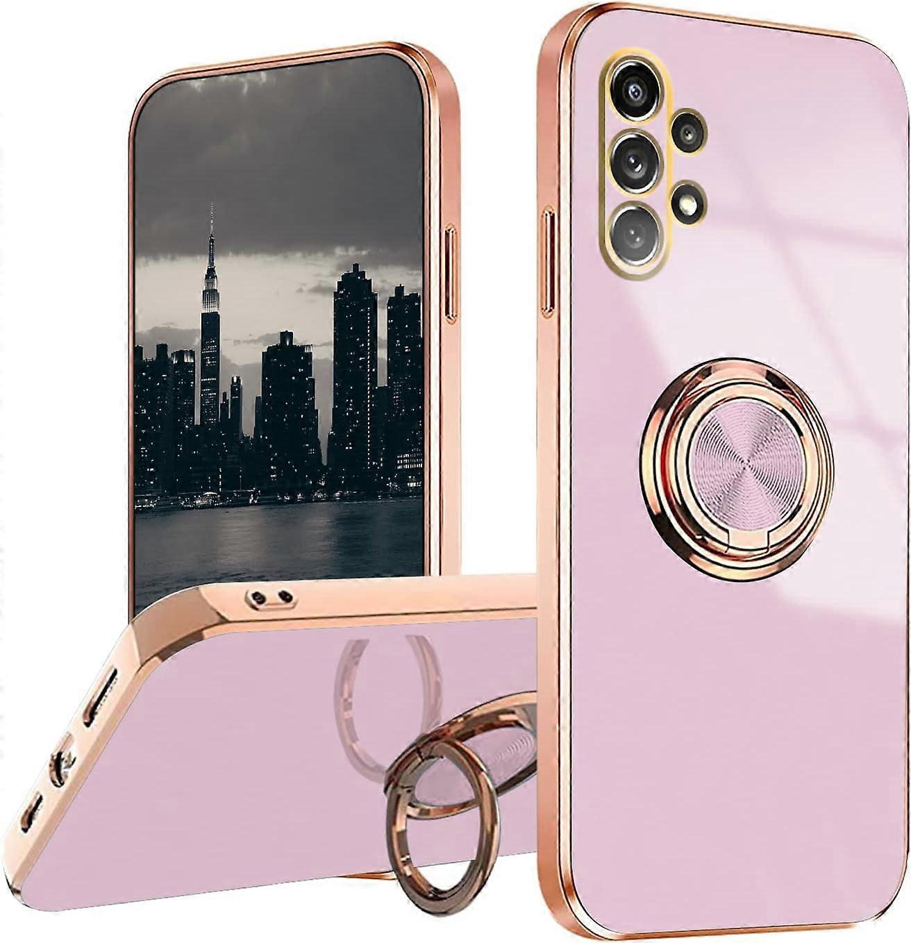 Case for Samsung Galaxy A32 5Gi (Purple), Samsung A32 5G Case Shockproof, Plating 360 Degree Protection Magnetic Cover Car Holder Etu
