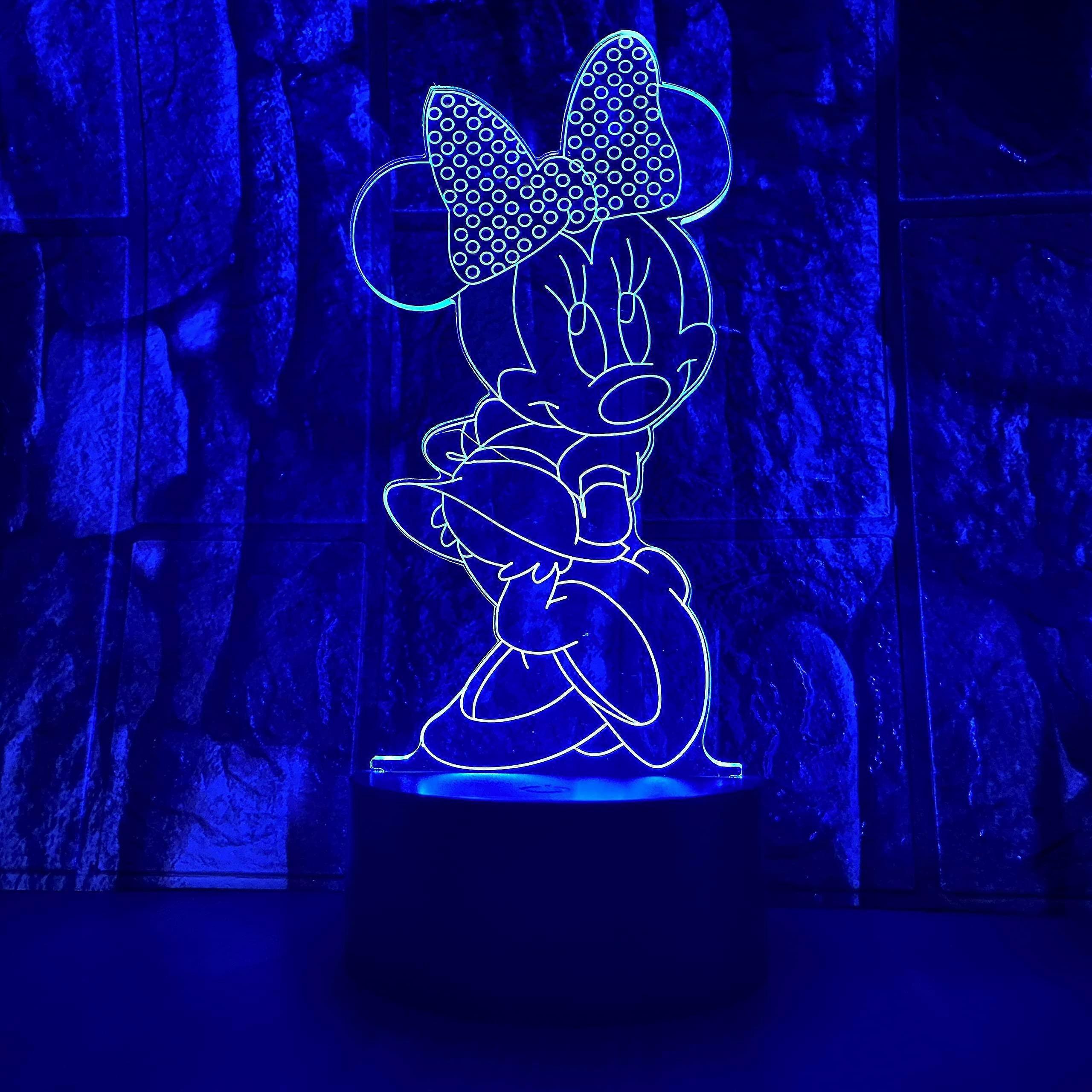 귀여운 미키 미니 마우스 마우스 애니메이션 캐릭터 3d led 착시 침실 장식