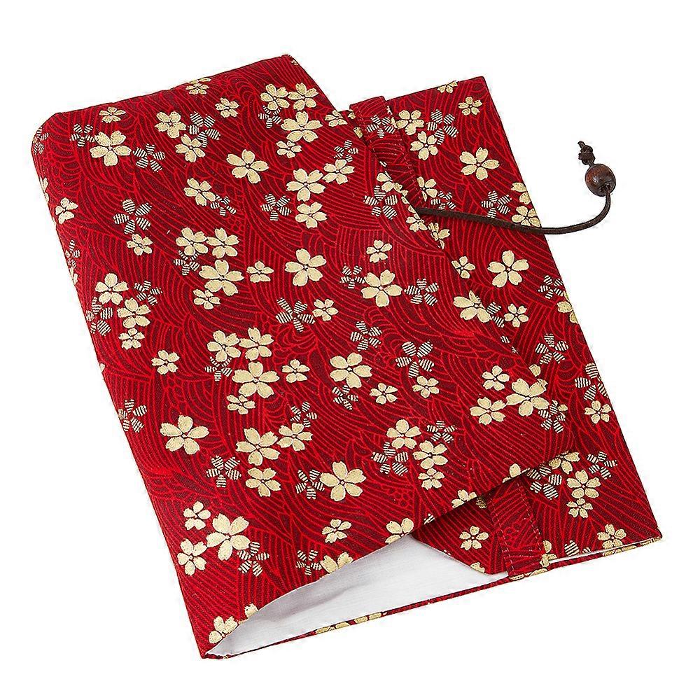 Sakura Pattern Cloth Book Covers Notebook Wraps Rectangle FireBrick 214x164x3mm for DIY