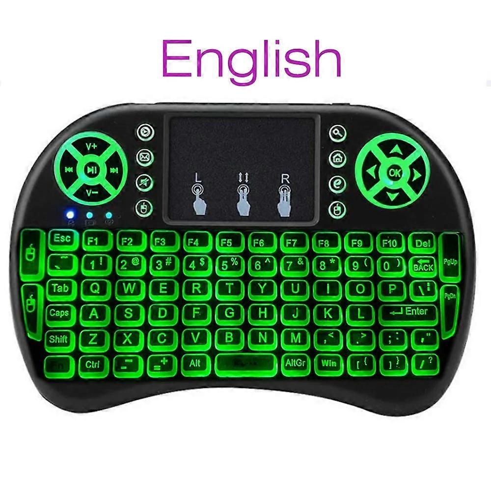 Backlight English Russian French Spanish Portugal Fly Air Mouse 2.4G Touchpad for Android TV Box PC I8 Mini Wireless Keyboard