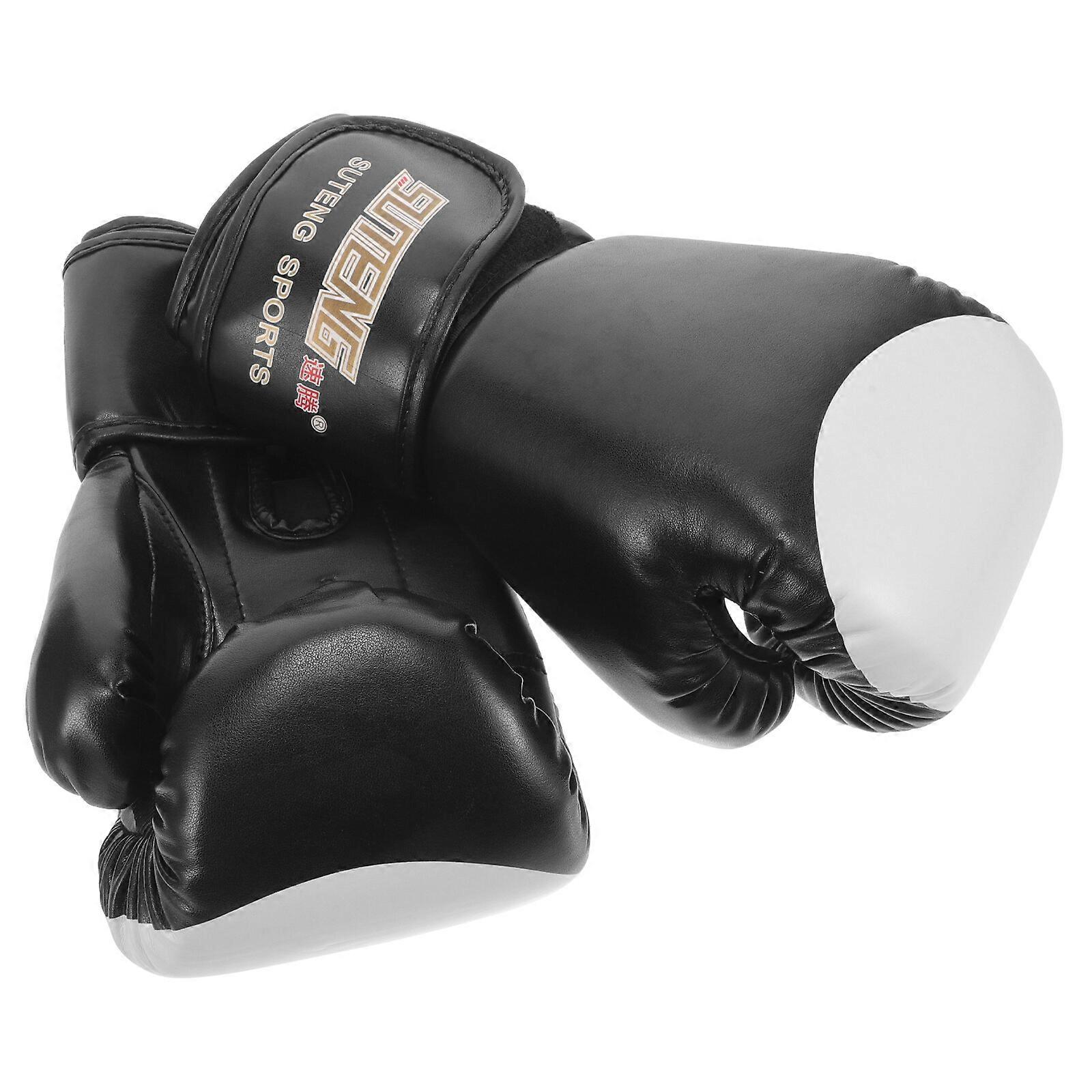 1 par kickboxningshandskar träningsboxningshandskar begagnade träningshandskar PU-boxningshandskar