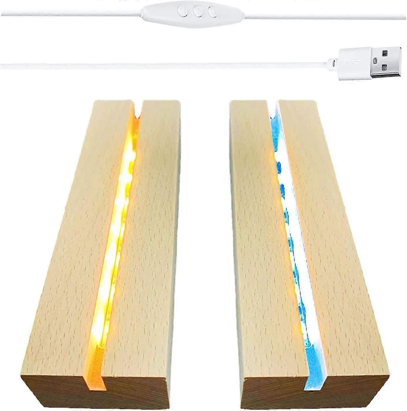 6 Inch Rectangle Display Pedestal, Rectangle Led Lights Display Base, Crystal Wooden Lighted Base Stand For Crystal Display Glass Art Pedestal Paperwe