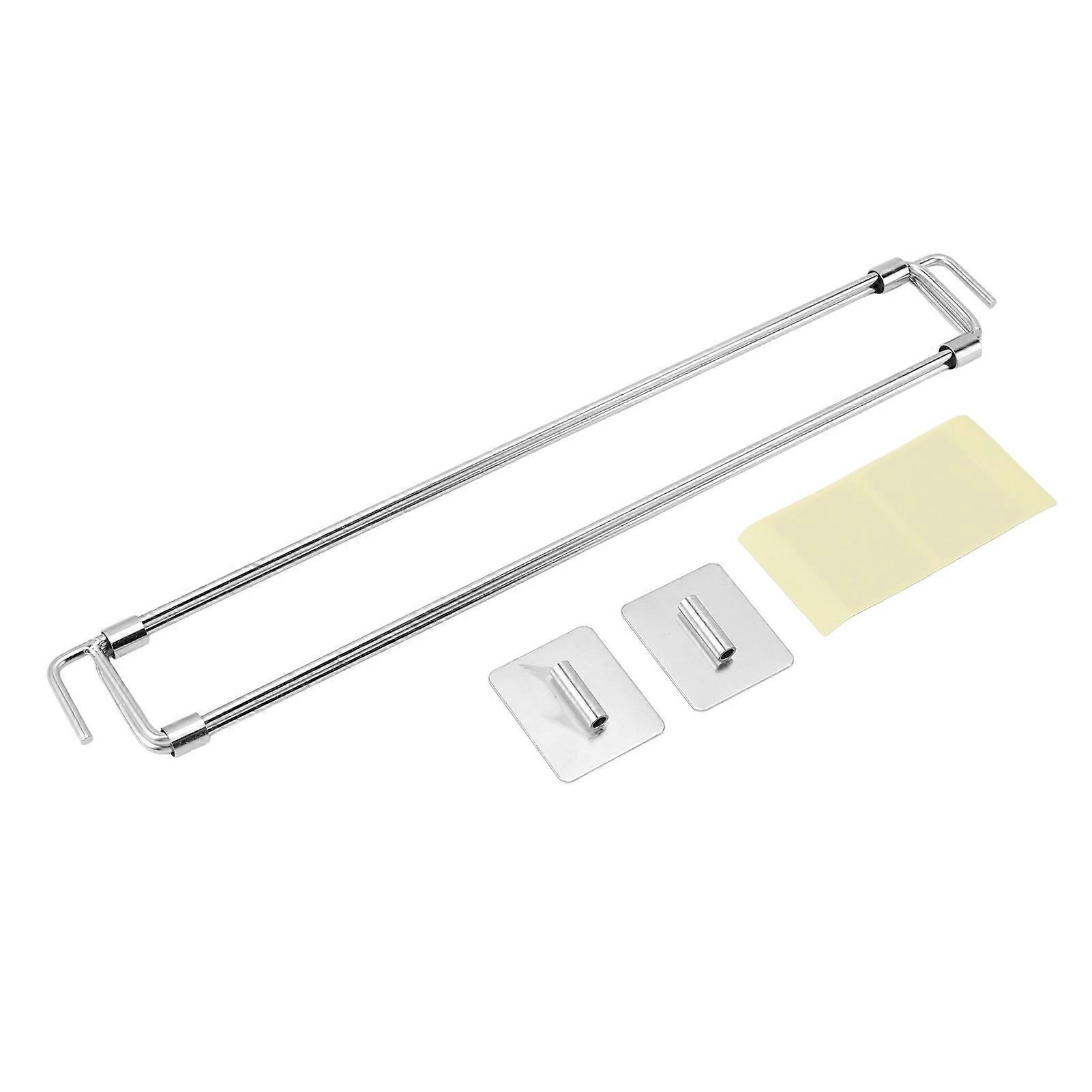 RV Secure Adjustable Bar Tension Style 12.44‑22.64in Stainless Steel Rod Food Drink Stabilizer for RV Refrigerator Prevent Spills Mess During Travel