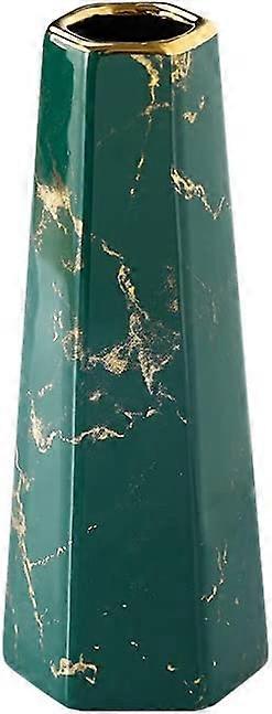 8 polegadas verde ouro acabamento mármore vasos cerâmicos Home Decor vasos e mesa Centros vasos
