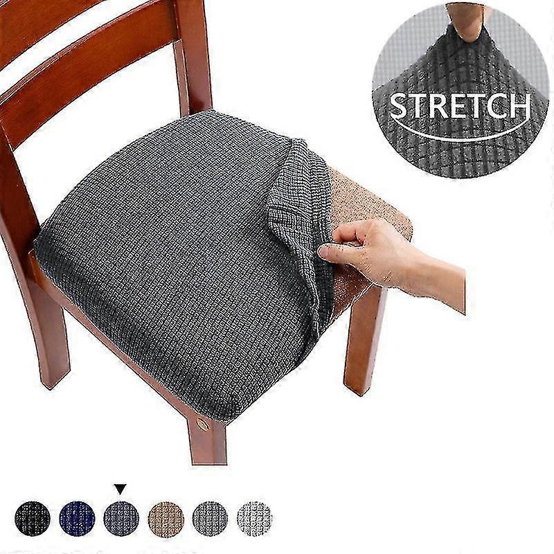 4pcs Stretch Jacquard sedia coprisedile, rimovibile lavabile anti-polvere