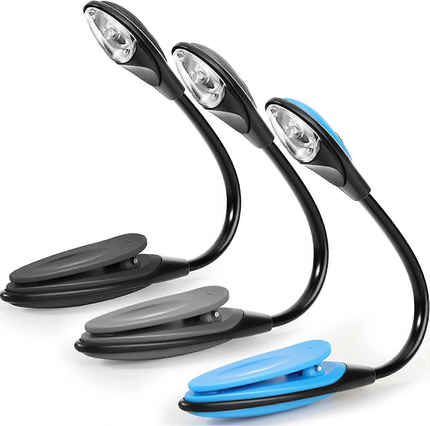 3pcs Clip on Light, Book Reading Light Battery Powered Reading Lamp Bed Lamp Book Lamp