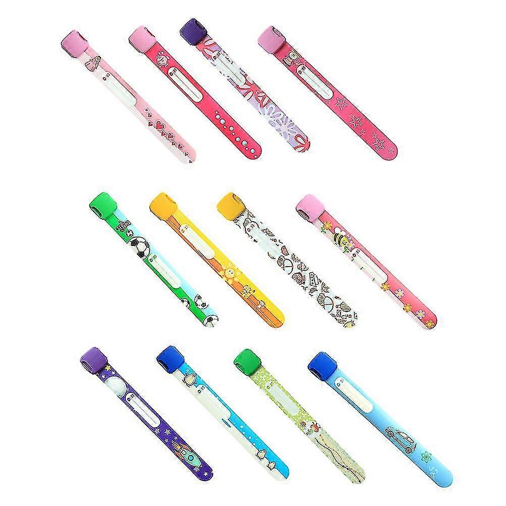 12pcs Children Safety Id Wristbands Reusable Adjustable Waterproof Identification Bracelets (random Pattern)
