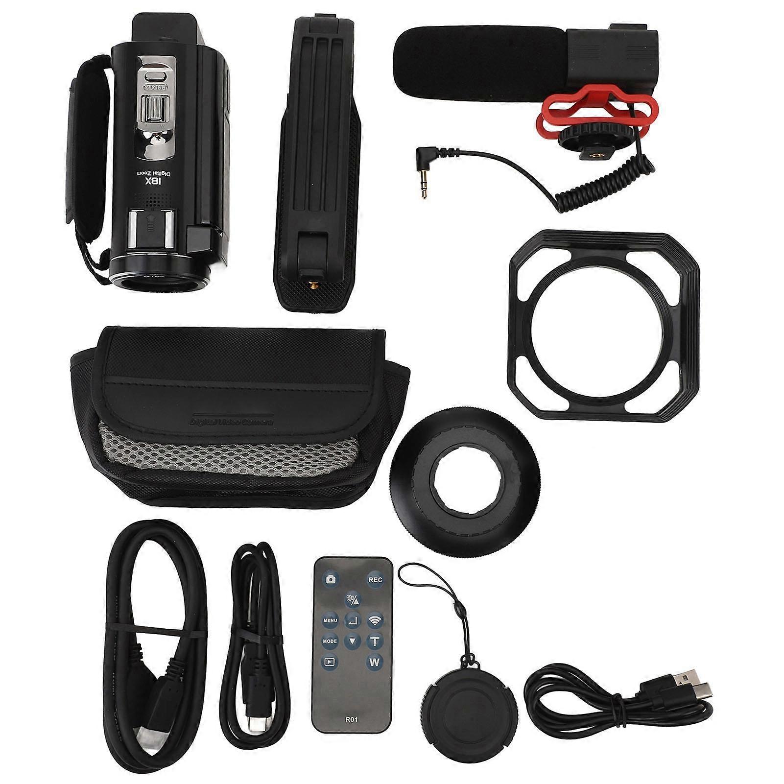 5K Video Camera Camcorder HD WiFi Digital Camera 3.0in Touchscreen 56MP Vlog Camera 18X Digital Zoom Anti Shake