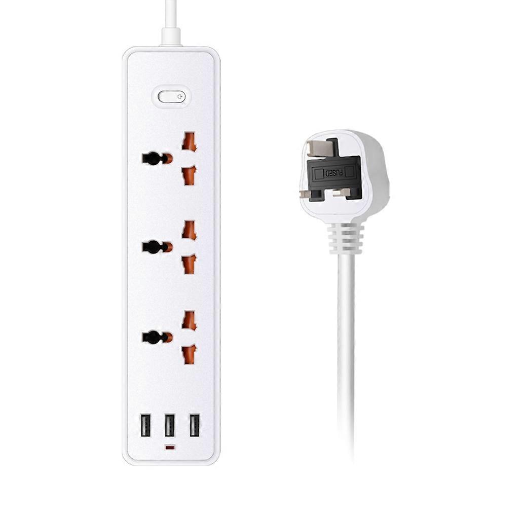 مقبس الحائط 3 قطع منافذ التيار المتردد 3x منافذ USB واقيات الطفرة 6 في 1 قطاع طاقة
