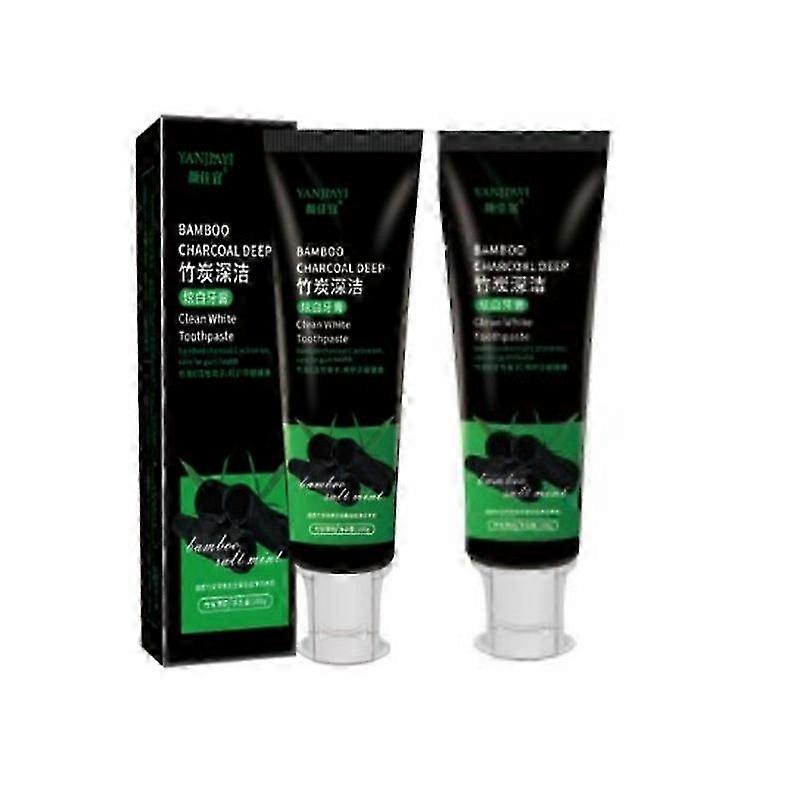 2pcs  Bamboo Charcoal Toothpaste For Whitening And Refreshing Breath Activated Carbon Toothpaste ,Removing Tooth Stains, Smoke Stains