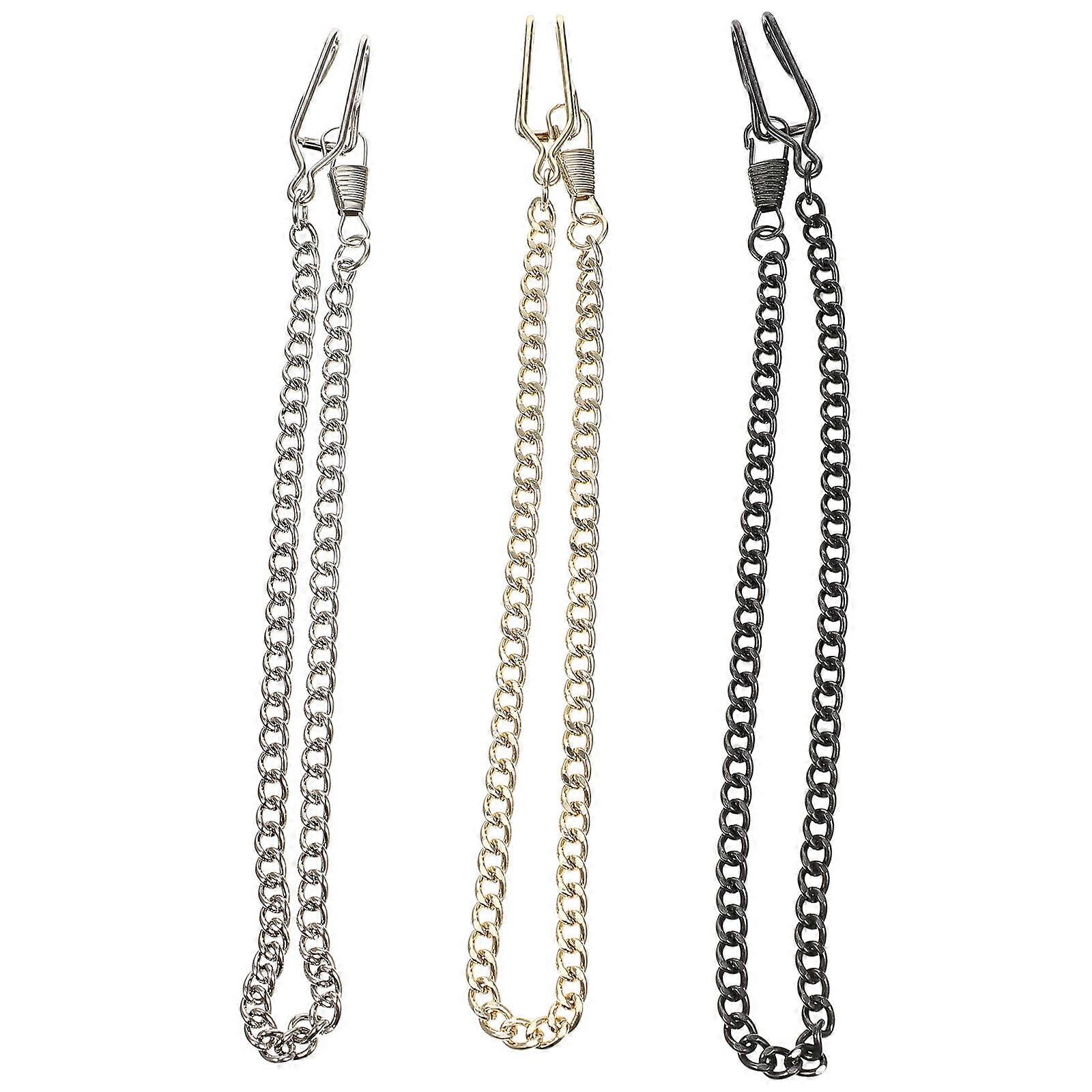 3pcs Pocket Watch Chain Multi-use Iron Chain Pants Chain Decorative Chains