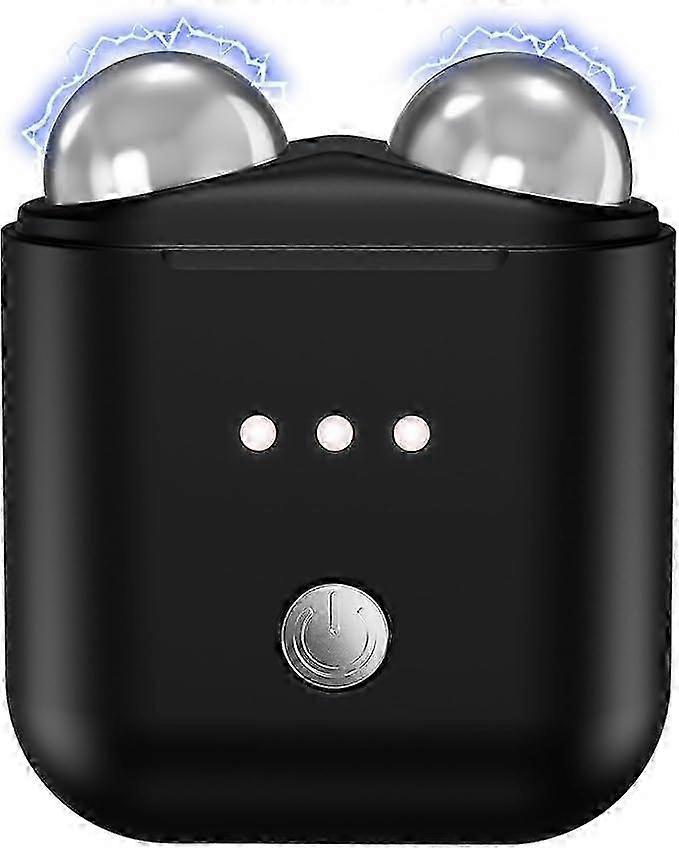 Mini Facial Firming Device, Face and Neck Skincare Device with Vibration Mode, Portable Facial Roller Massager Tool for Man and Woman, Black