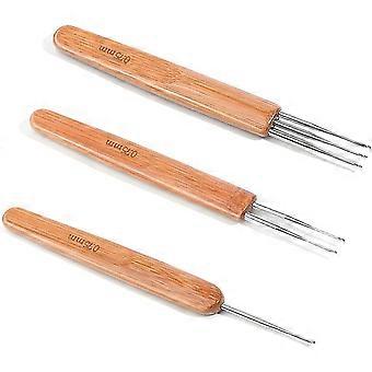 3 Pieces Dreadlocks Tool Dreadlock Crochet Hook Set Hair Crochet Needle Includes 3Pcs Dreadlock Crochets with 1 Hook 2 Hooks 3 Hooks for Braid Craft (