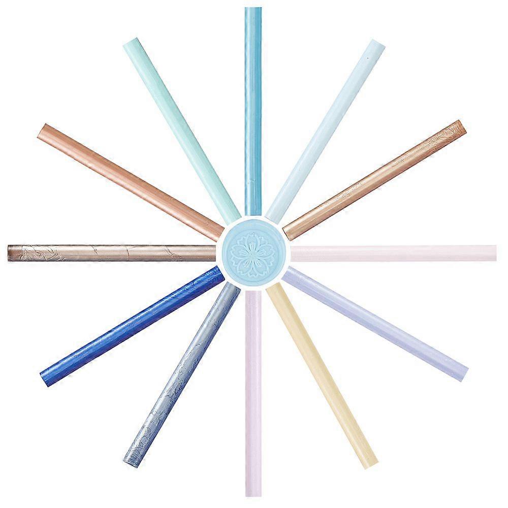 Glue Gun Sealing Wax Sticks for Glue Gun Wax Seal Stamp Mixed Color 135x11x11mm 12 colors 1pc/color 12pcs/set