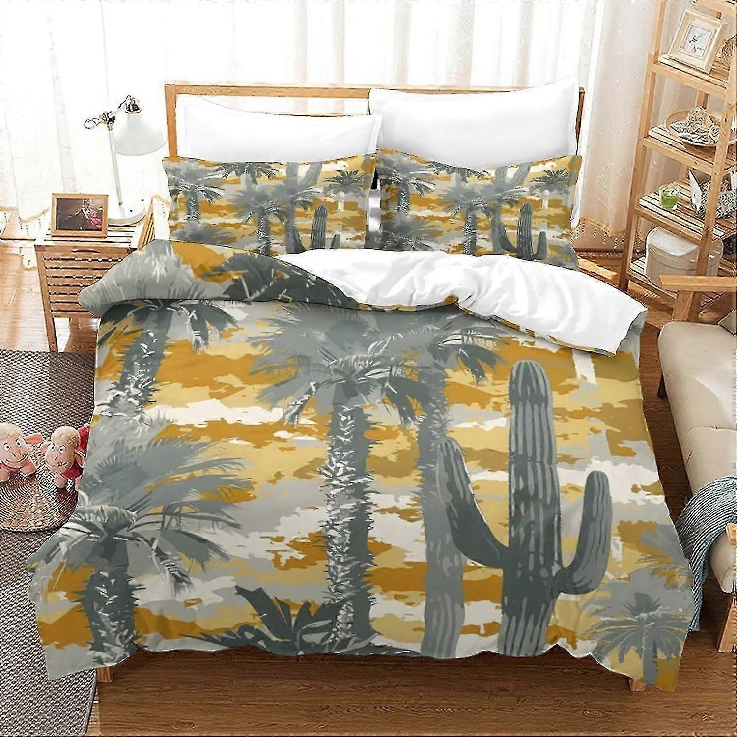 J3675 Lakan Palm Tree 3D-tryckt överdrag set sängkläder set rumsdekoration 3 st sängkläder set videospel täcke överdrag för barn tonåringar pojkar och flicka