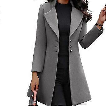 Erwtenjassen voor vrouwen Button down Suit Outerwear met Inkeping Reverskleding voor Formeel M Grijs