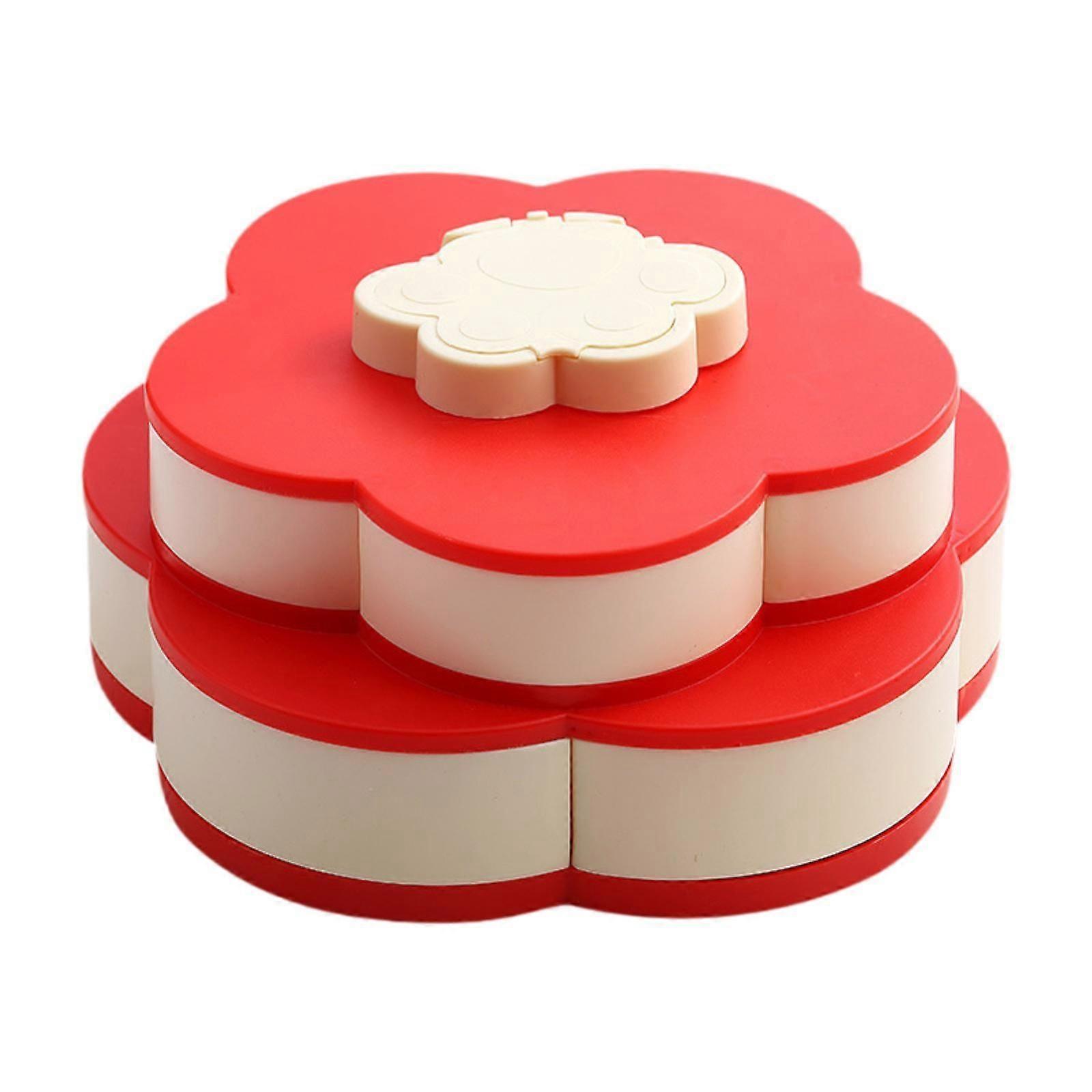 Rotating Snack Box Candy Serving Containers for Nuts Lunar New Year Tabletop Double Layer