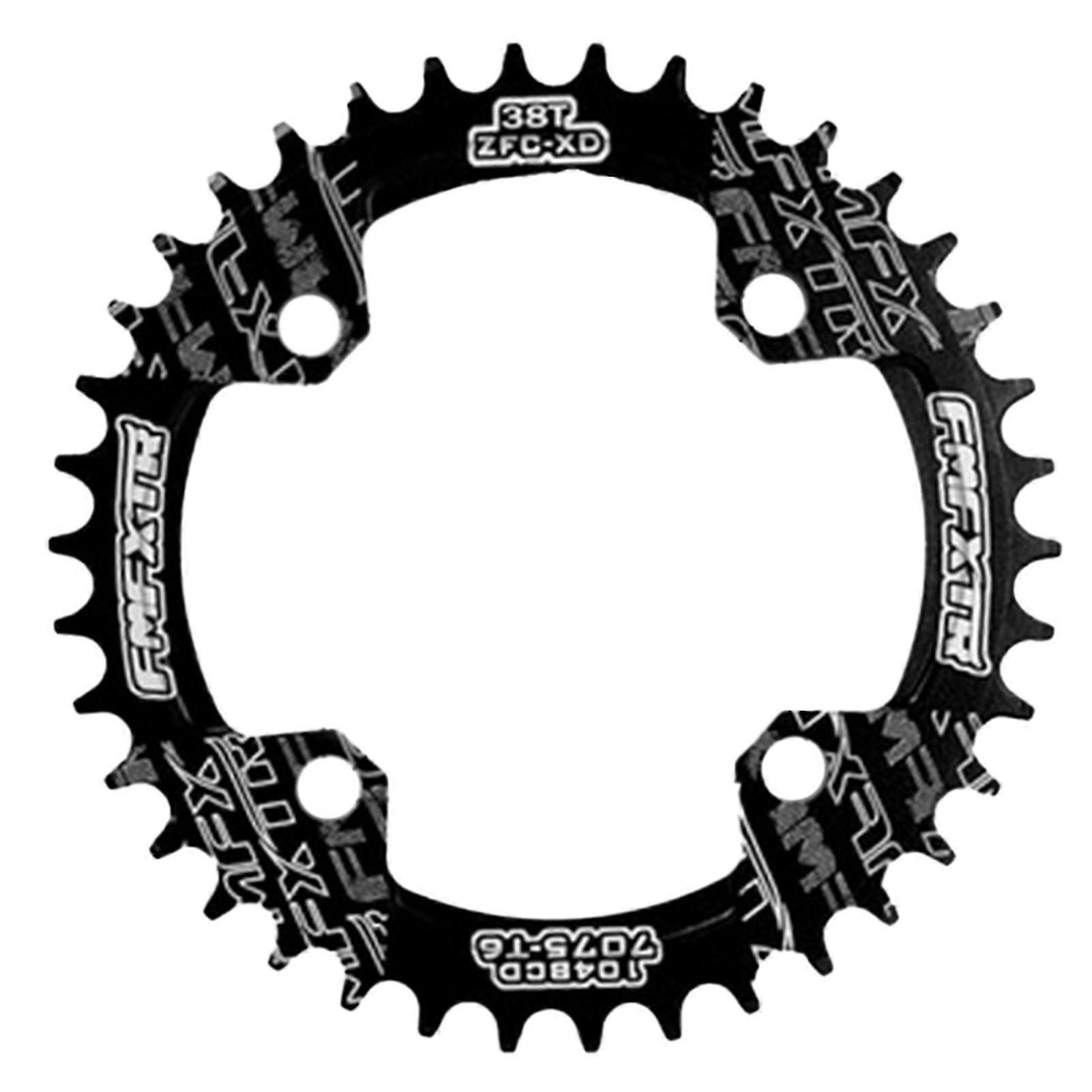 Bicycle Crank 104bcd Round Shape Narrow Wide 32t/34t/36t/38t/40t/42t Chainring Bicycle Chainwheel Circle Single Plate 42T Black